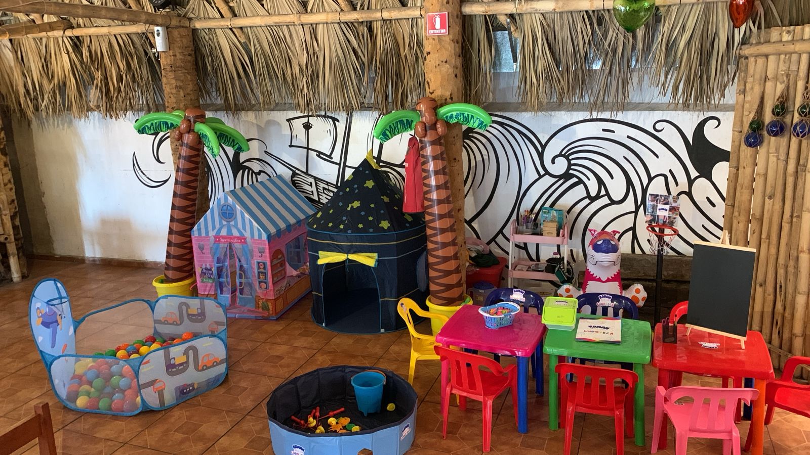 Ludoteca móvil en restaurante